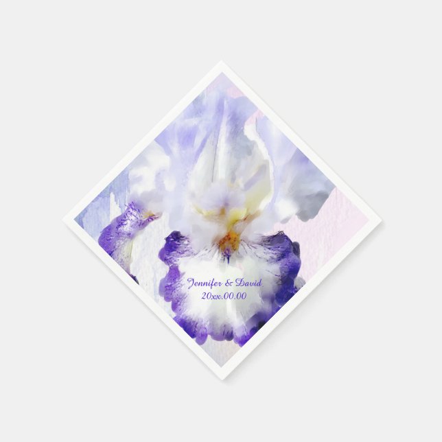 Lovely Iris Custom Paper Napkins Serviette (Ecke)