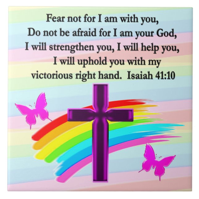 LOVELY ISAIAH 41:10 BIBLE VERSE DESIGN FLIESE (Vorderseite)