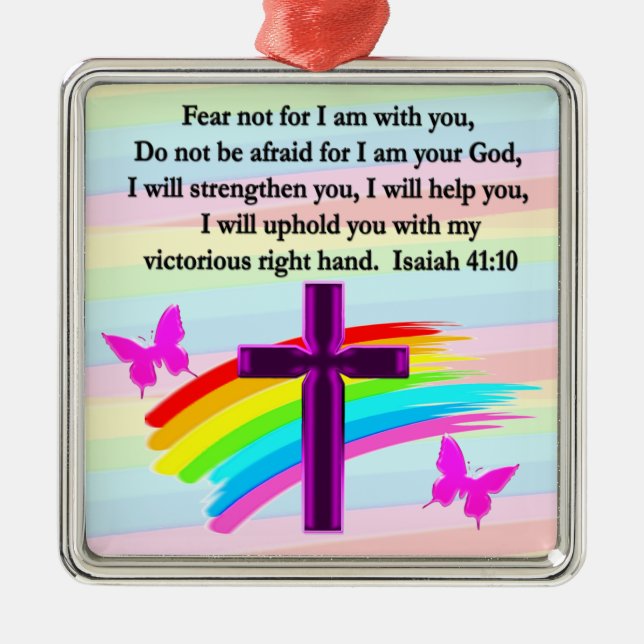 LOVELY ISAIAH 41:10 BIBLE VERSE DESIGN ORNAMENT AUS METALL (Vorne)
