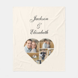 Lovely Ivory Heart Foto Collage Personalisiert Fleecedecke
