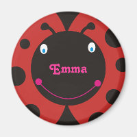 Lovely Ladybug Nom personnalisé Aimants frigo