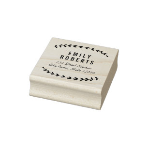 Lovely Laurels Personalisiert Wood Briefmarke Gummistempel