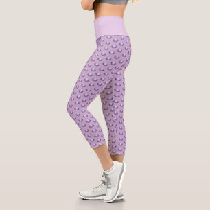 Lovely Lavender Lotus Blume Capri Leggings