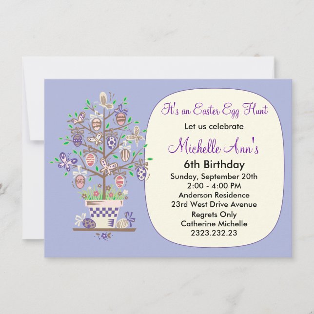 Lovely Lavender Ostereier Hunt Einladung (Vorderseite)