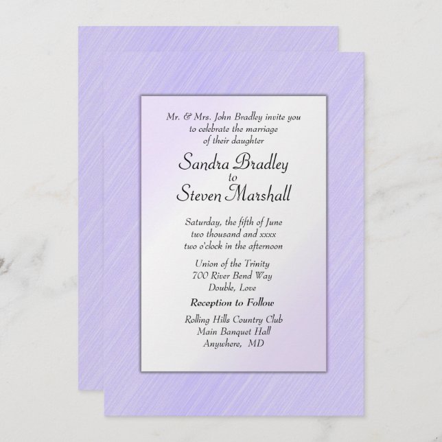 Lovely Lavender Wedding Einladung (Vorne/Hinten)