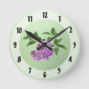 Lovely Lilacs Runde Wanduhr