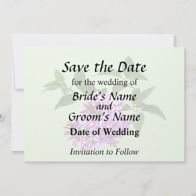 Lovely Lilacs Save The Date (Vorderseite)
