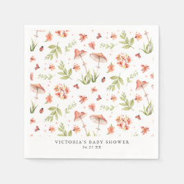 Lovely Little Ladybugs | Spring Floral Baby Dusche Serviette