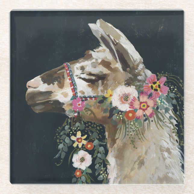 Lovely Llama Glasuntersetzer (Vorderseite)