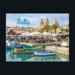 Lovely Marsaxlokk Malta Postcard Postkarte<br><div class="desc">Auf dieser Postkarte befindet sich das Dorf Marsaxlokk in Malta. Marsaxlokk ist ein kleines traditionelles Fischerdorf im Südosten Maltas. Foto: Calin Stan, 2020. Genießen Sie Ihre neue Lovely Marsaxlook Malta Postcard!</div>