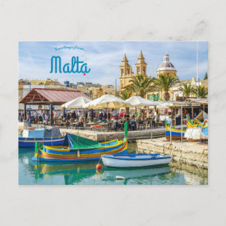 Lovely Marsaxlokk Malta Postcard Postkarte