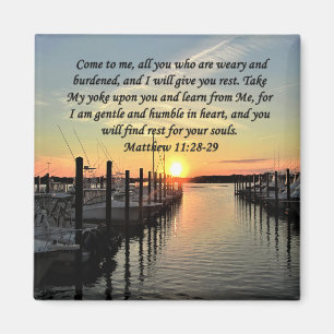 LOVELY MATTHEW 11:28 SONNENSTRECKE ÜBER DEM SEE-FO MAGNET