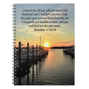 LOVELY MATTHEW 11:28 SONNENSTRECKE ÜBER DEM SEE-FO NOTIZBLOCK