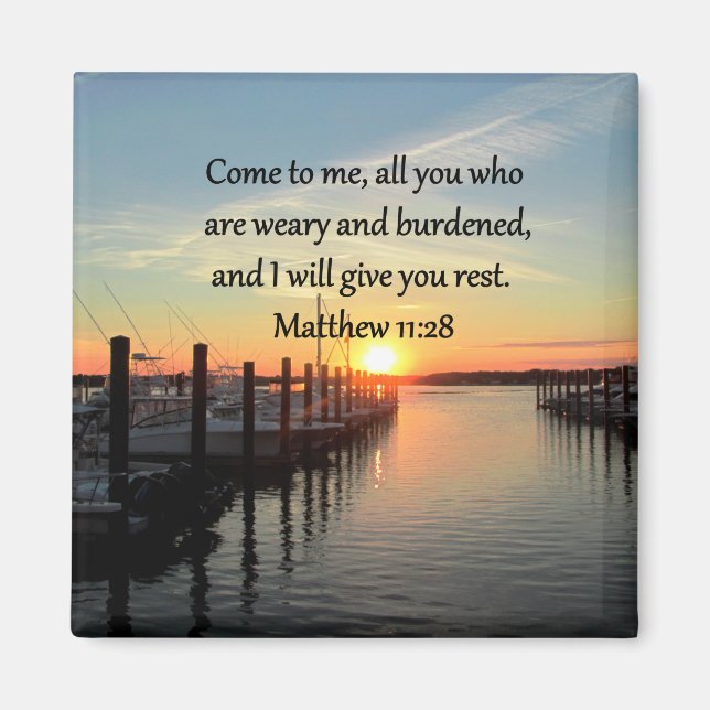 LOVELY MATTHEW 11:28 SUNSET SCRIPTURE MAGNET (Vorne)