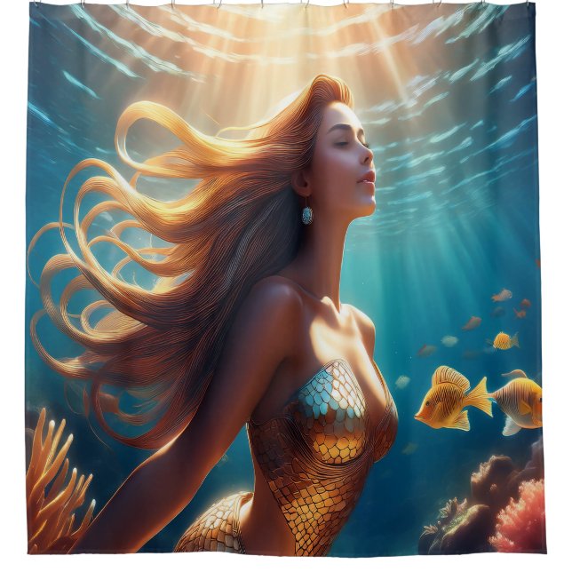 Lovely Mermaid Duschvorhang (Vorderseite)