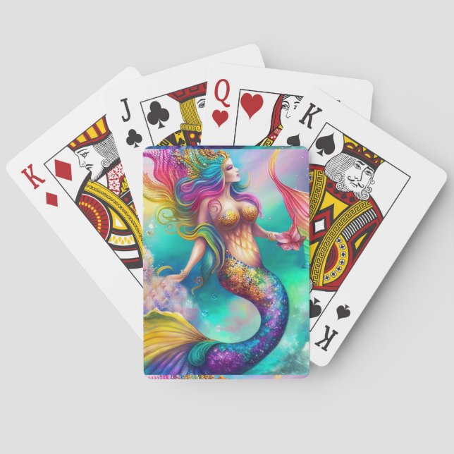 Lovely Mermaid Postcard Spielkarten (Rückseite)