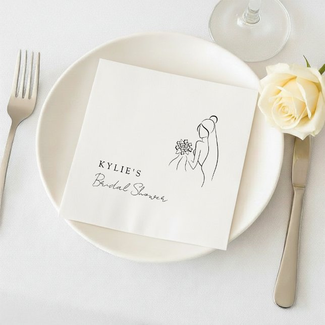 Lovely Minimalist Bridal Shower Party Serviette (Von Creator hochgeladen)