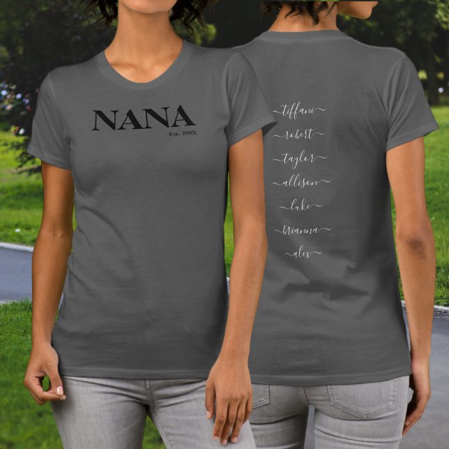 Lovely Nana avec les noms d'enfants Année T-shirt (Créateur téléchargé)