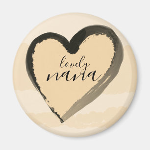 LOVELY NANA GOLDEN HERZ ABSTRAKT MAGNET