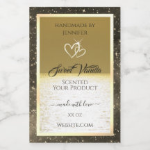 Lovely Ocean Gold and Beige Colored Product Labels