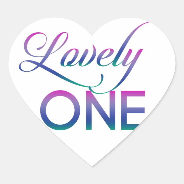 Lovely One Herz-Aufkleber (Vorderseite)