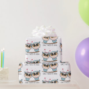 Lovely Owls in Liebe Geschenkpapier