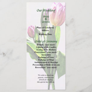 Lovely Pale Rose Tulips Programme de mariage