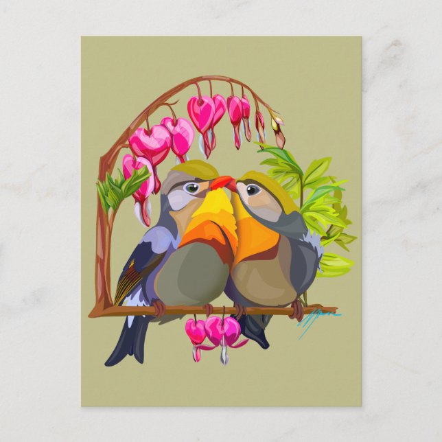 Lovely Pekin Robin Bird Pair Postkarte (Vorderseite)