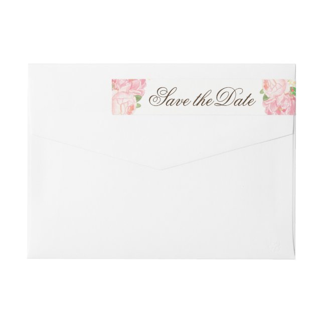 Lovely Peony Flowers RSVP Wraparound Étiquette (Dos)