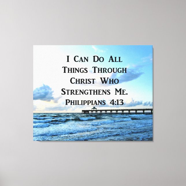 LOVELY PHILIPPIANS 4:13 BIBLE VERSE LEINWANDDRUCK (Vorderseite)