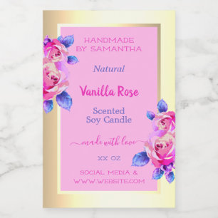 Lovely Pink Gold Produit Étiquettes bougies Beauté
