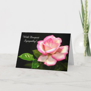 Lovely Pink Rose Sympathy Greeting Card Karte