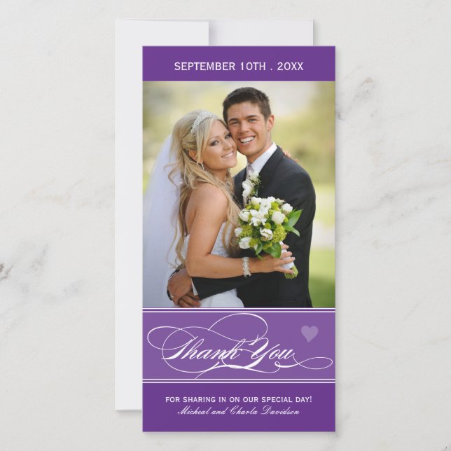 Lovely Purple Merci Carte photo (4x8) (Devant)