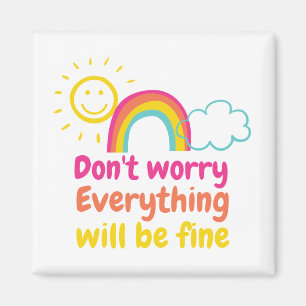 Lovely Rainbow, Sun and Cloud  Magnet