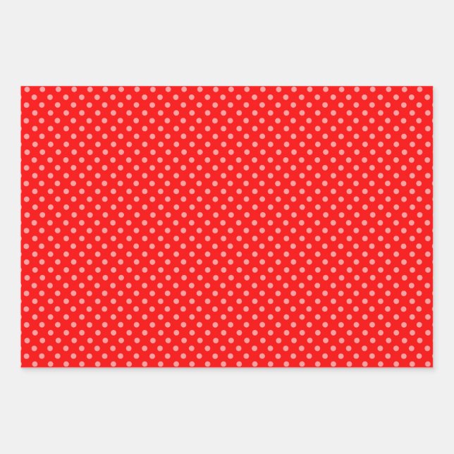 Lovely Red Polka Dot Geschenkpapier Set (Vorderseite)