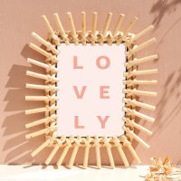 Lovely | Rose Pink Modern Minimalist Word Art