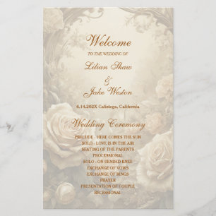 Lovely Rose Wedding Programme