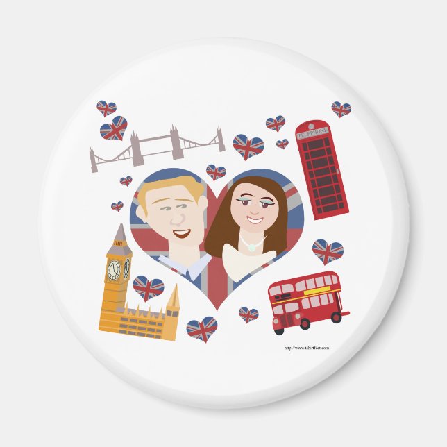 Lovely Royal Wedding Couple Magnet (Vorne)