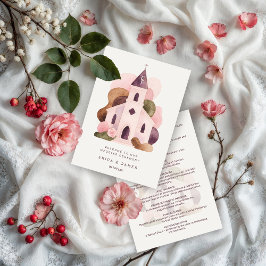 Lovely Rustic Pink Tones Church Wedding Programm