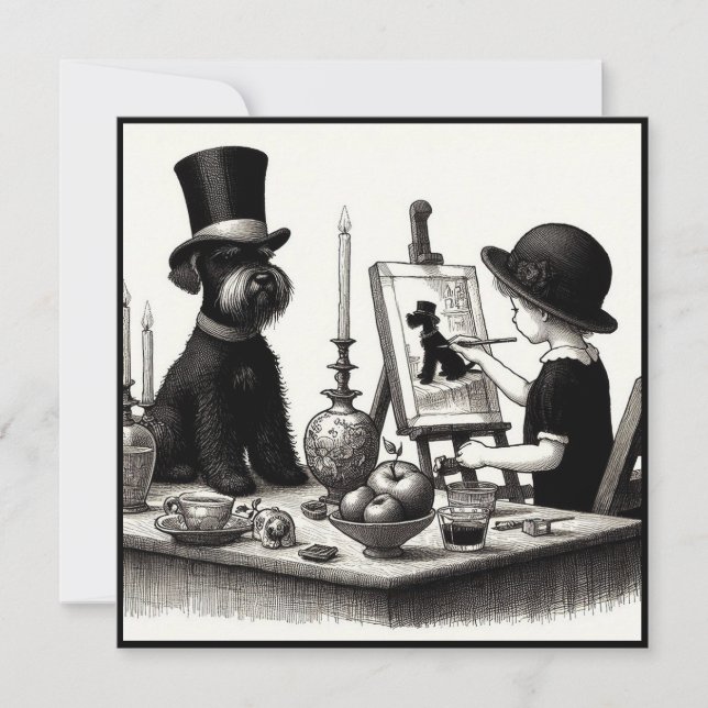 Lovely Schnauzer Note Card Mitteilungskarte (Vorderseite)