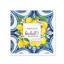 Lovely Script Heart | Lemon | Brautparty Napkin