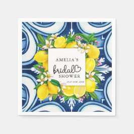 Lovely Script Heart | Lemon | Brautparty Napkin Serviette