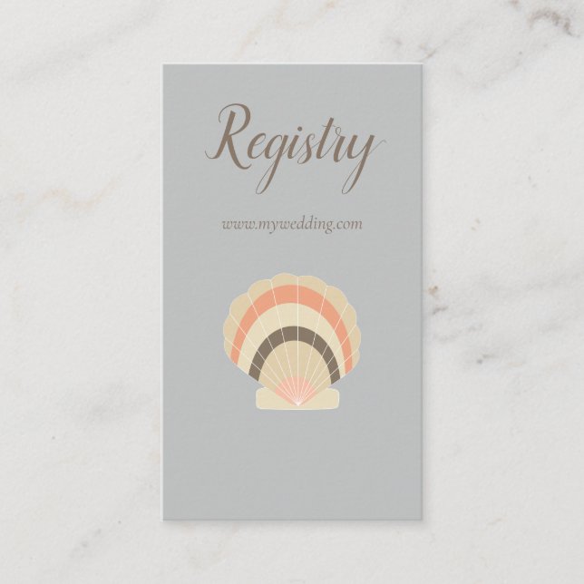 Lovely Seashell Beach Thema Wedding Registry Begleitkarte (Vorderseite)