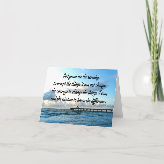 LOVELY SERENITY PRAYER OCEAN UND WAVES FOTO KARTE (Vorderseite)
