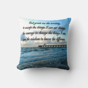 LOVELY SERENITY PRAYER OCEAN UND WAVES FOTO KISSEN