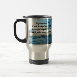 LOVELY SERENITY PRAYER OCEAN UND WAVES FOTO REISEBECHER