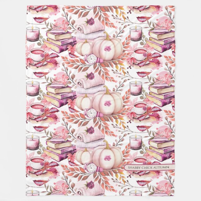 Lovely Shabby Chick Herbstmuster Fleecedecke (Vorderseite)
