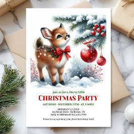 Lovely snowy forest Christmas kids invite digital Einladung