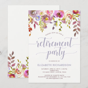 Lovely Trendy Floral  Invitation du parti de retra