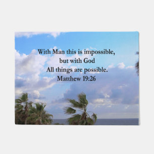 LOVELY TROPICAL MATTHEW 19:26 FOTO DESIGN FUßMATTE